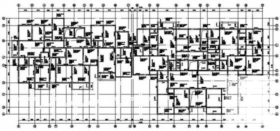 筏型基础18层高层住宅楼结构CAD施工图纸(带裙房)(平面布置图) - 2