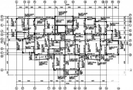 12层异形柱框架剪力墙住宅楼结构CAD施工图纸（独立基础） - 2