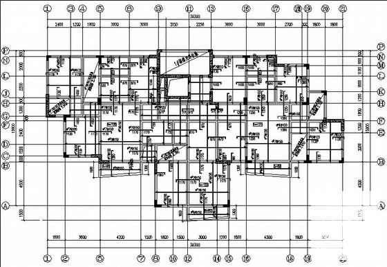 12层异形柱框架剪力墙住宅楼结构CAD施工图纸（独立基础） - 3