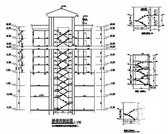 框支剪力墙结构住宅楼结构CAD施工图纸（15层人工挖孔桩基础）(坡屋面构造) - 4