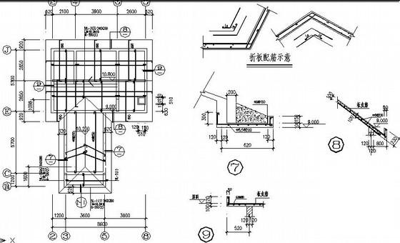 3层框架别墅结构CAD施工图纸(建筑图纸)(基础平面图) - 3