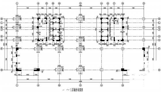 框剪结构住宅楼结构CAD施工图纸（18层筏板基础） - 2