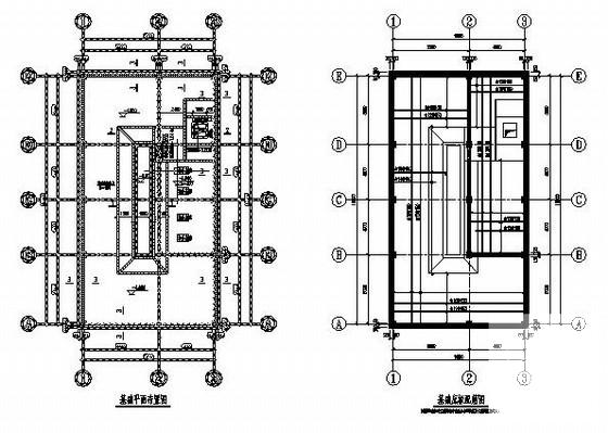 两层框架水泵房结构CAD施工图纸（挡土墙结构）(平面布置图) - 1