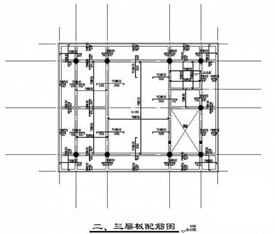 框架结构养老院结构CAD施工图纸（3层独立基础）(平面布置图) - 1