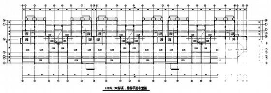 框架结构住宅楼结构CAD施工图纸（7层桩基础）(平面布置图) - 2