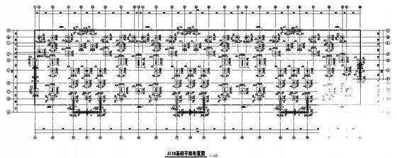 框架结构住宅楼结构CAD施工图纸（7层桩基础）(平面布置图) - 3