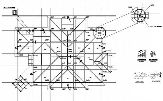 框架结构商务中心结构CAD施工图纸（3层筏板结构） - 3