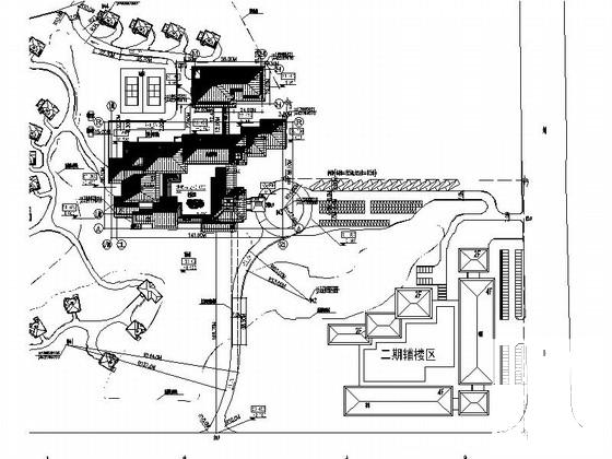 中式庭院6层宾馆建筑施工CAD图纸 - 3