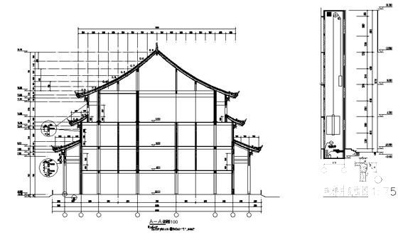 4层仿古宾馆建筑方案CAD施工图纸(卫生间大样图) - 4