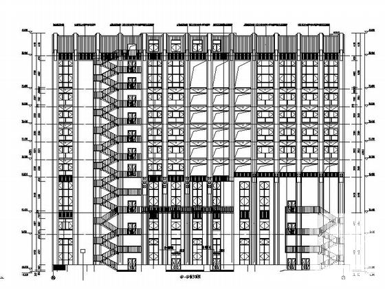 9层现代风格商务酒店建筑设计CAD施工图纸（2016最新资料） - 4