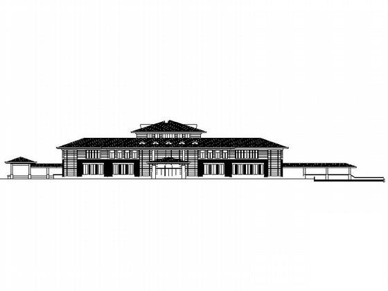 知名企业3层宾馆建筑CAD施工图纸(总平面图) - 1