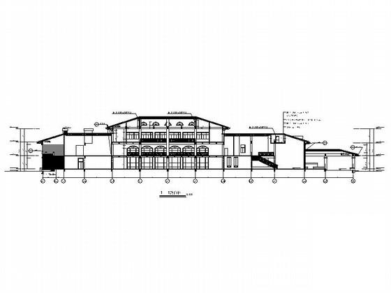 知名企业3层宾馆建筑CAD施工图纸(总平面图) - 2