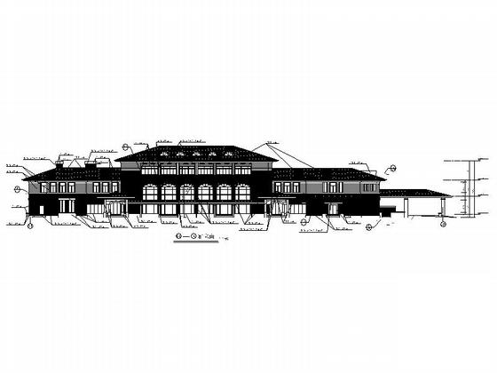 知名企业3层宾馆建筑CAD施工图纸(总平面图) - 4