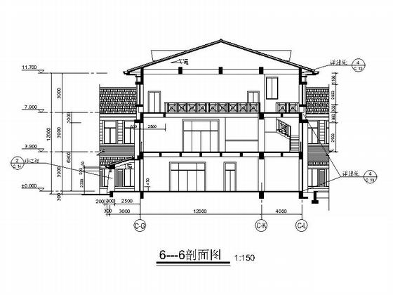 知名企业3层宾馆建筑CAD施工图纸(总平面图) - 5