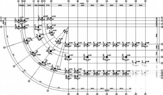 扇形框架人工挖孔桩基结构CAD施工图纸(带水池) - 4