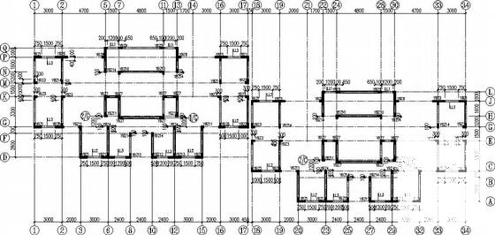 26层剪力墙公租房住宅楼结构CAD施工图纸(平法)(基础平面布置) - 2