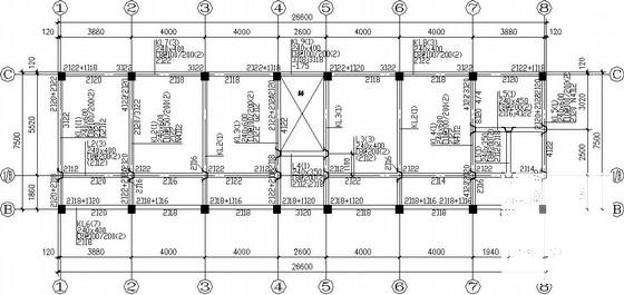 3层框架村委会综合楼结构CAD施工图纸(平法表示) - 1