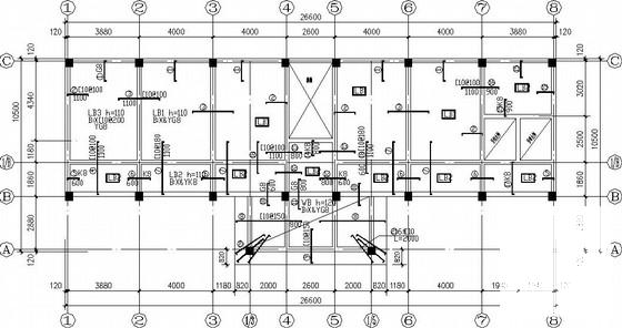 3层框架村委会综合楼结构CAD施工图纸(平法表示) - 2