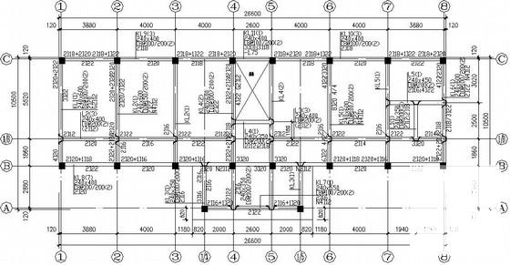 3层框架村委会综合楼结构CAD施工图纸(平法表示) - 3
