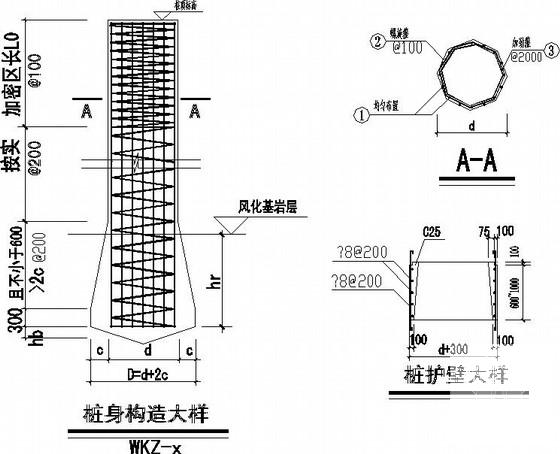 4层底框砖混桩基斜坡屋顶住宅结构CAD施工图纸(楼梯大样图) - 4