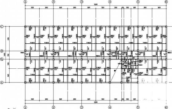 4层独立基础框架结构办公楼CAD施工图纸(带雨篷)(平面布置图) - 2