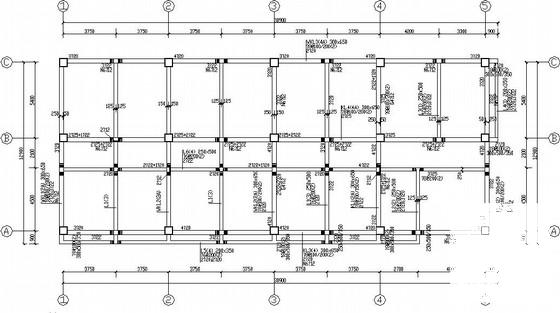 8度区框架职工食堂结构CAD施工图纸(平面布置图) - 2