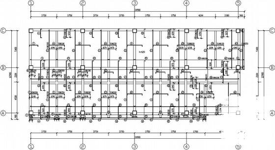 8度区框架职工食堂结构CAD施工图纸(平面布置图) - 3