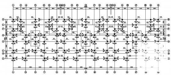 3层钢筋混凝土框架住宅楼结构CAD施工图纸(基础平面图) - 2