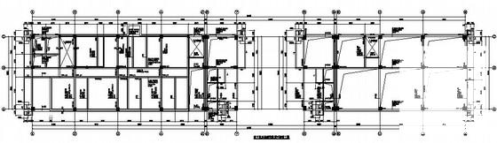 8度区4层框架结构中学教学楼结构CAD施工图纸(带夹层含人防) - 2