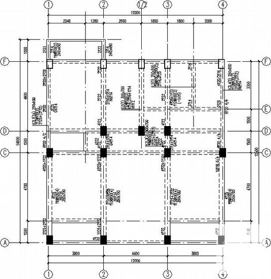 桩基础私人住宅框架结构CAD施工图纸(平面布置图) - 2