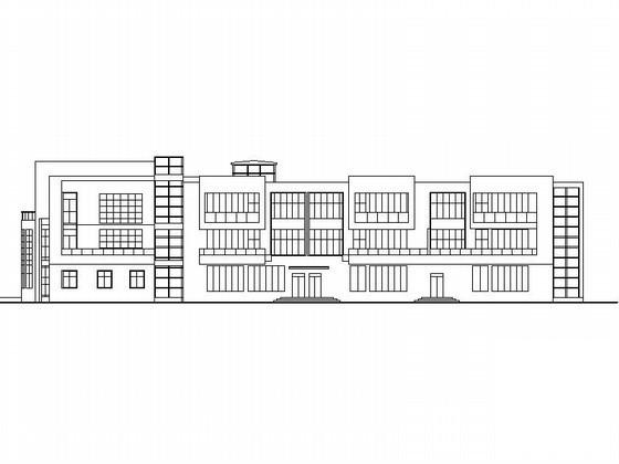 新站区花园小区3层十八班幼儿园建筑施工CAD图纸(屋顶平面图) - 1