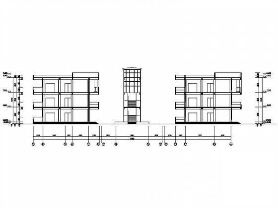 新站区花园小区3层十八班幼儿园建筑施工CAD图纸(屋顶平面图) - 2