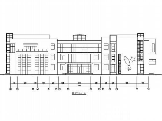 新站区花园小区3层十八班幼儿园建筑施工CAD图纸(屋顶平面图) - 4