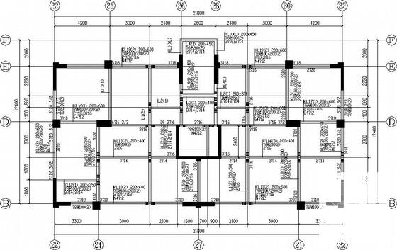 11层桩基础框架抗震墙商住楼结构CAD施工图纸 - 2