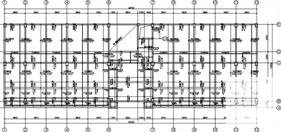 局部4层框架车间办公楼结构CAD施工图纸(平面布置图) - 3
