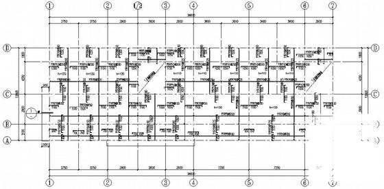 3层坡屋顶公共服务建筑结构CAD施工图纸（桩基础） - 1