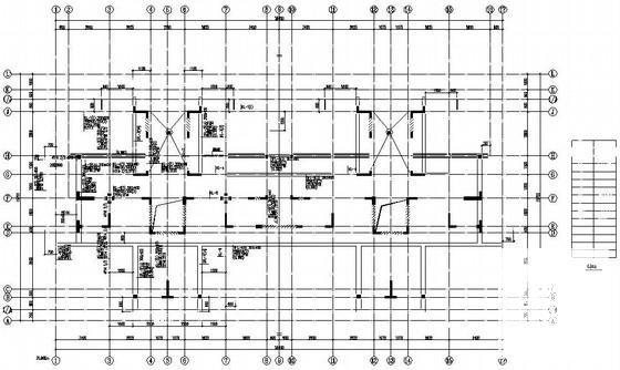 11层桩基础框剪结构住宅楼结构CAD施工图纸(平面布置图) - 1