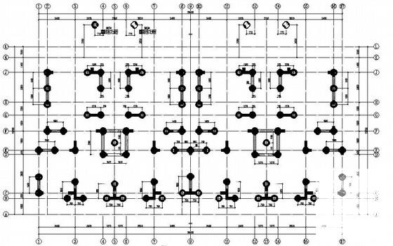 11层桩基础框剪结构住宅楼结构CAD施工图纸(平面布置图) - 2