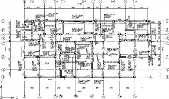 11层框架剪力墙小高层住宅楼结构CAD施工图纸（桩基础）(平面布置图) - 2