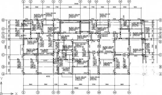 11层框架剪力墙小高层住宅楼结构CAD施工图纸（桩基础）(平面布置图) - 2