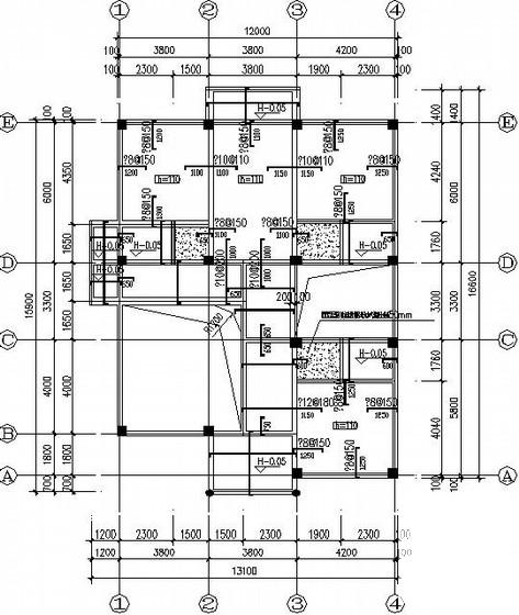 现浇混凝土框架私人别墅结构CAD施工图纸（独立基础） - 2