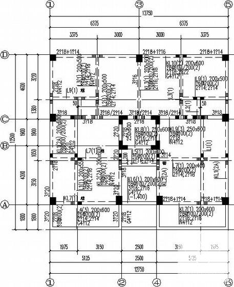 9层框架剪力墙私人住宅楼结构CAD施工图纸(梁钢筋图) - 2