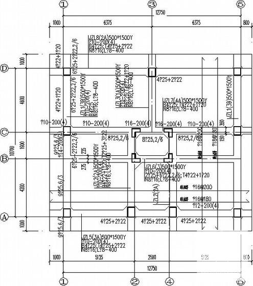 9层框架剪力墙私人住宅楼结构CAD施工图纸(梁钢筋图) - 3