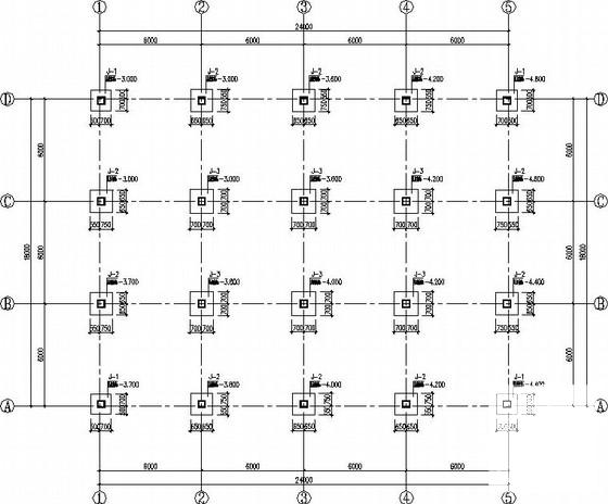 1层现浇钢筋混凝土框架结构办公楼结构CAD施工图纸 - 1