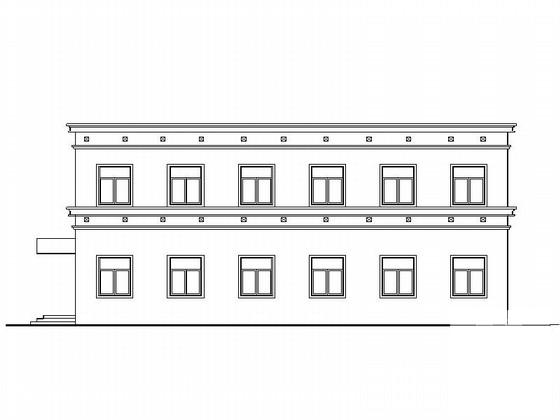 两层简洁高级中学食堂建筑施工CAD图纸 - 1