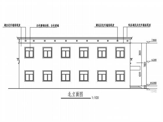 两层简洁高级中学食堂建筑施工CAD图纸 - 4