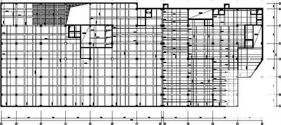 6层框架商务楼结构CAD施工图纸(筏板基础)(地下室顶板) - 1