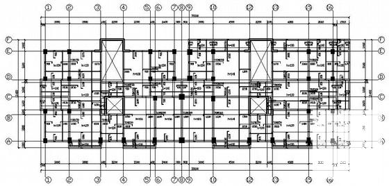 15层现浇框架带阁楼住宅结构CAD施工图纸(平面布置图) - 1