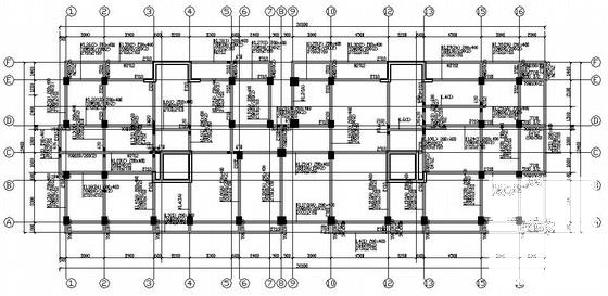 15层现浇框架带阁楼住宅结构CAD施工图纸(平面布置图) - 2