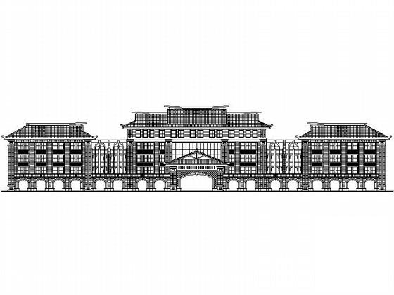 知名高校中式风格5层教学楼建筑方案设计CAD图纸 - 1